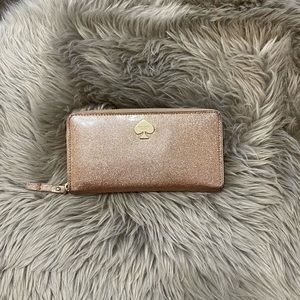 Kate Spade Rose Gold Glitter Wallet